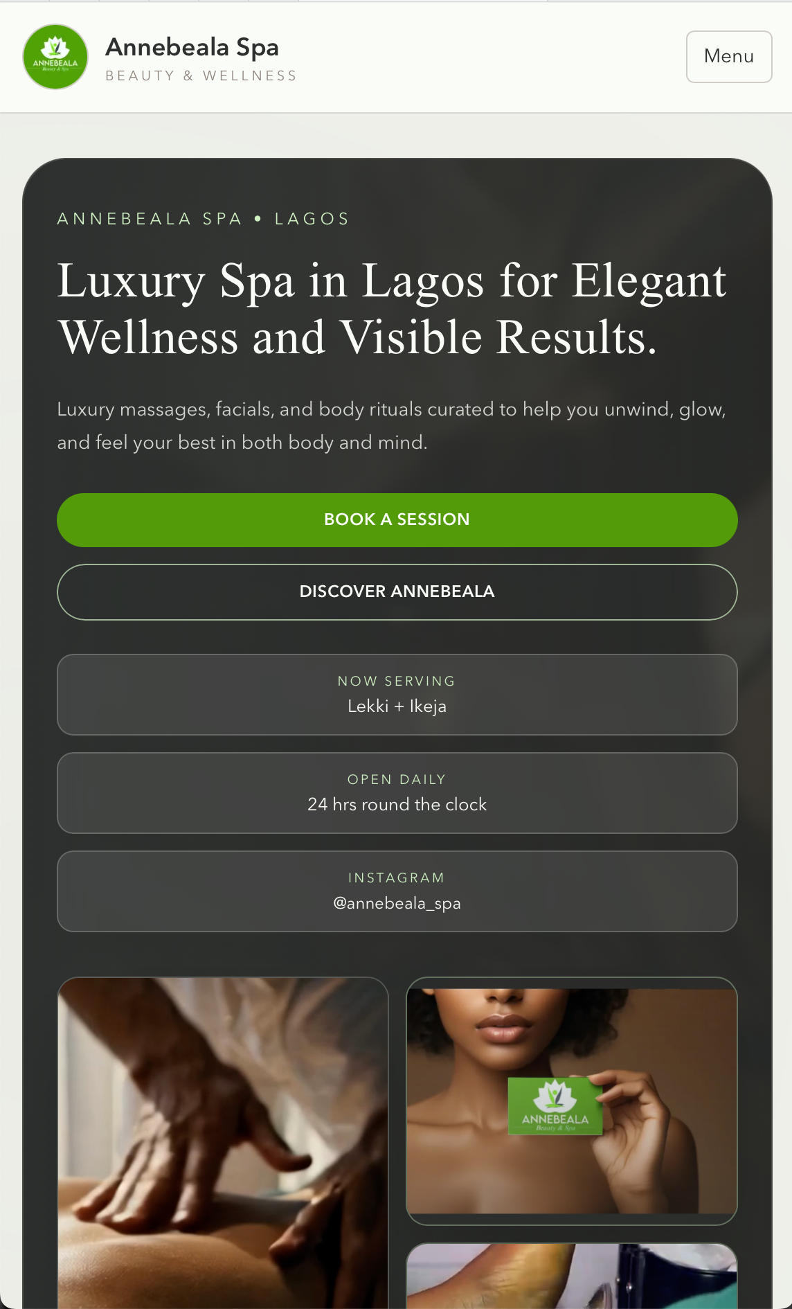 Annebeala Spa website